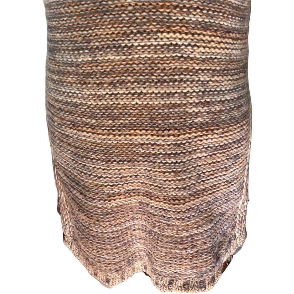Cliche Earth Tones Crochet Knit 3-D Knit Turtleneck Sweater Mini Dress Women’s M - Picture 3 of 10